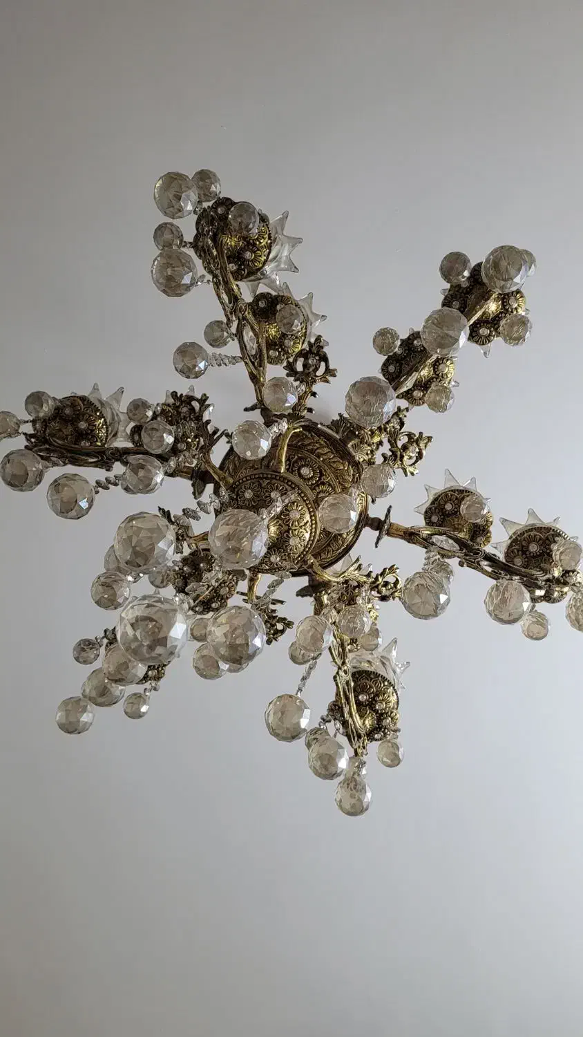 لوستر برنجی فوق سنگین۶ شاخه ۱۲ شعله طوقه شاه عباسی|لوستر و چراغ آویز|ری, تقی آباد|دیوار