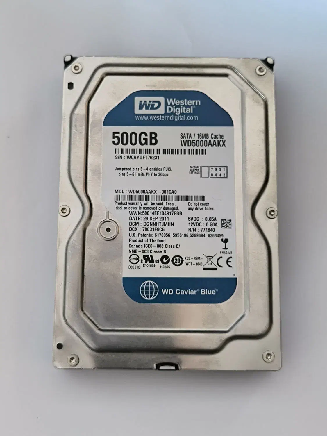هارد یک ترابایت و ۵۰۰ گیگ آبی وسترن دیجیتال|قطعات و لوازم جانبی رایانه|ملایر, |دیوار