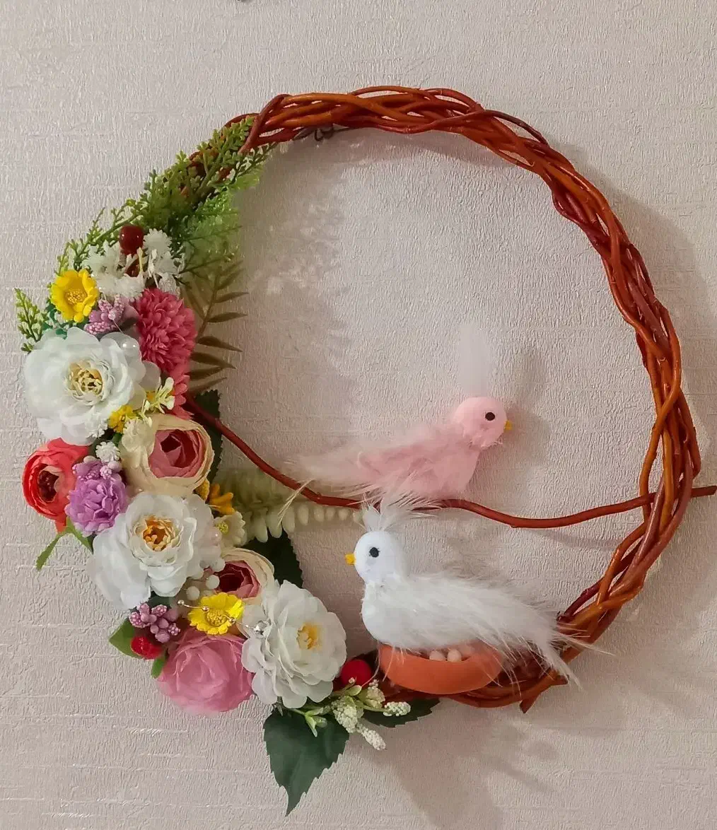 حلقه گل رو دری ویژه یلدا و کادو روز مادر|گل مصنوعی|رشت, معلم|دیوار