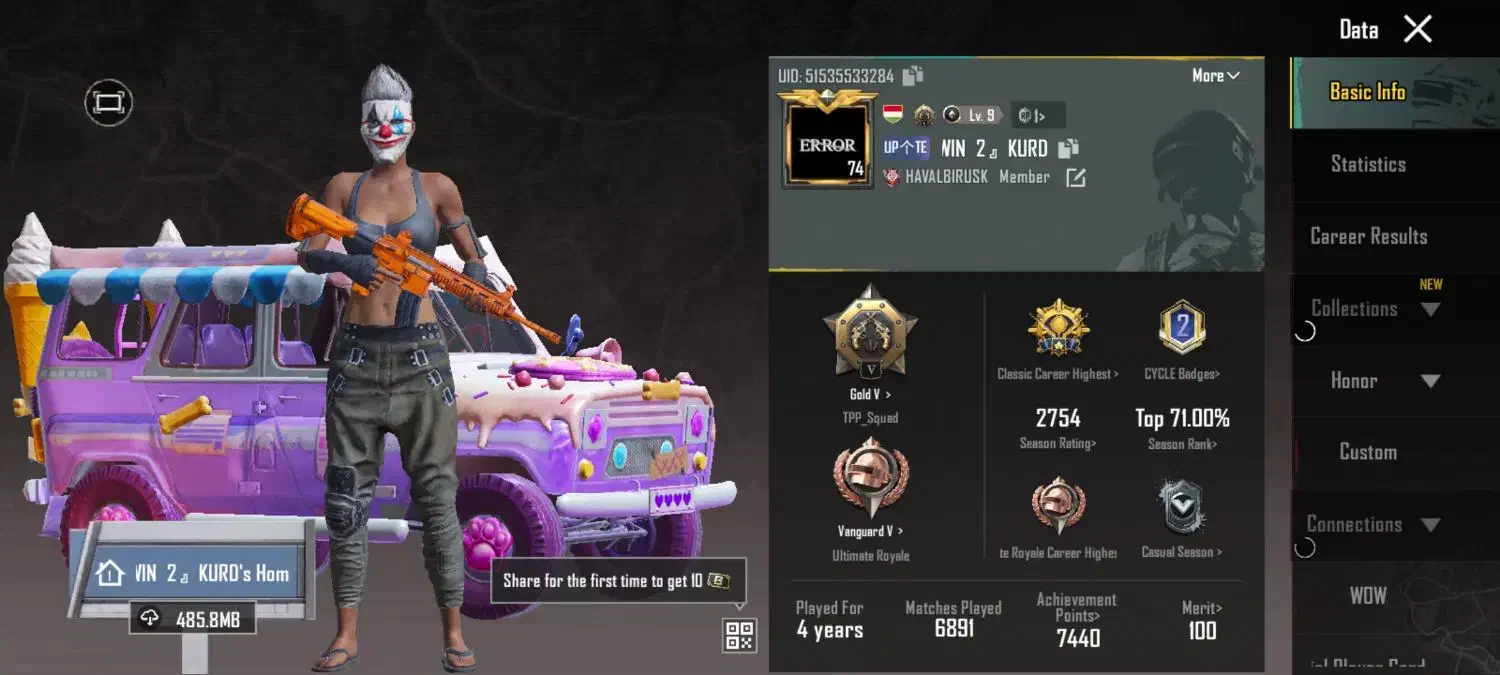 اکانت پابجی کالکشن52|کنسول، بازی ویدئویی و آنلاین|بوکان, |دیوار