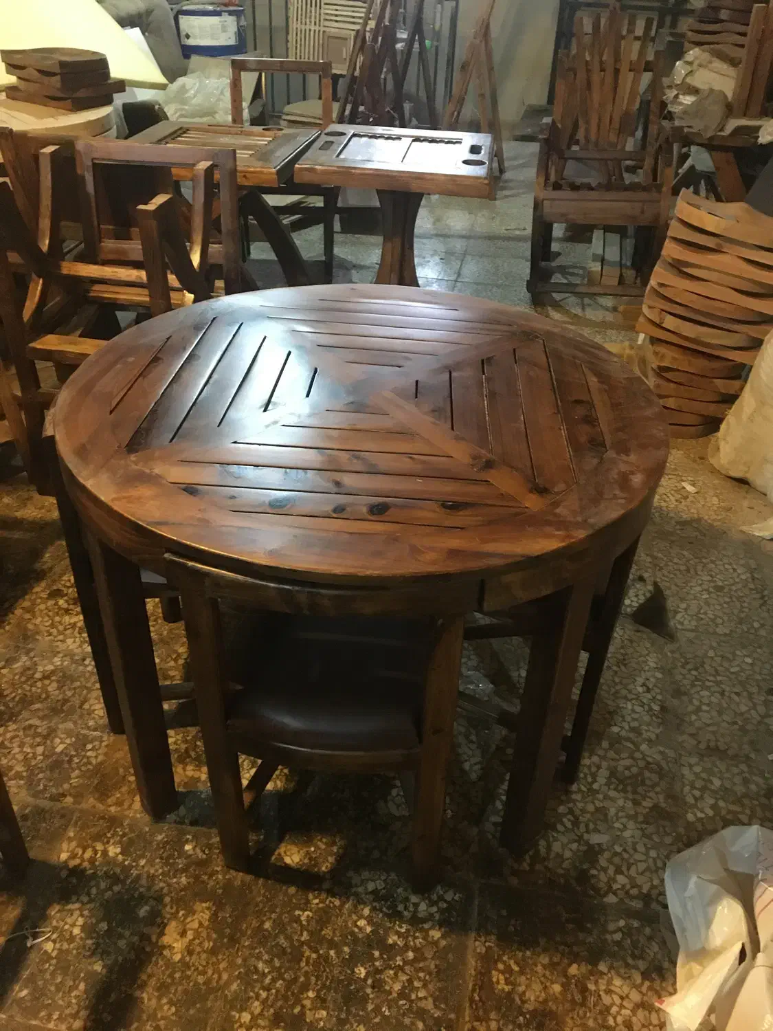 میز ناهارخوری گرد کم جا|میز و صندلی غذاخوری|پردیس, شهرک صنعتی خرمدشت فاز ۷|دیوار