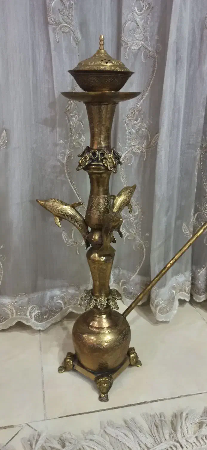 قلیان عتیقه برنز|کلکسیون اشیاء عتیقه|کرج, عظیمیه|دیوار