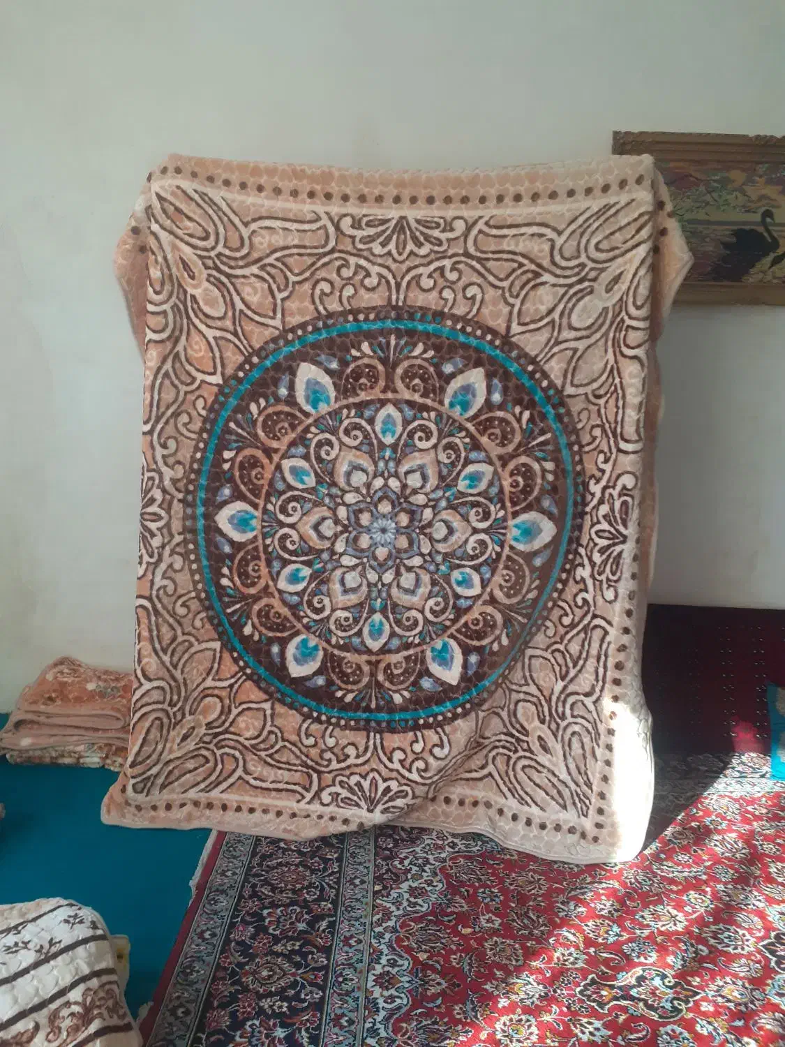 پتو گلبافت|رختخواب، بالش، پتو|ایلام, |دیوار