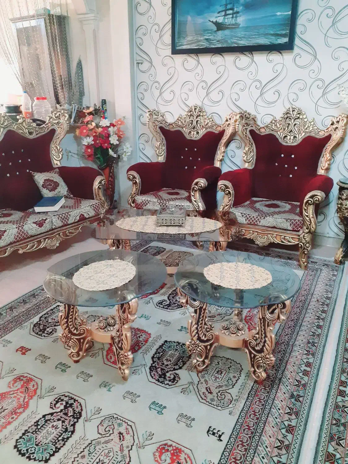 مبلمان ۶نفره استیل|مبلمان خانگی و میز عسلی|کرج, حسن آباد|دیوار