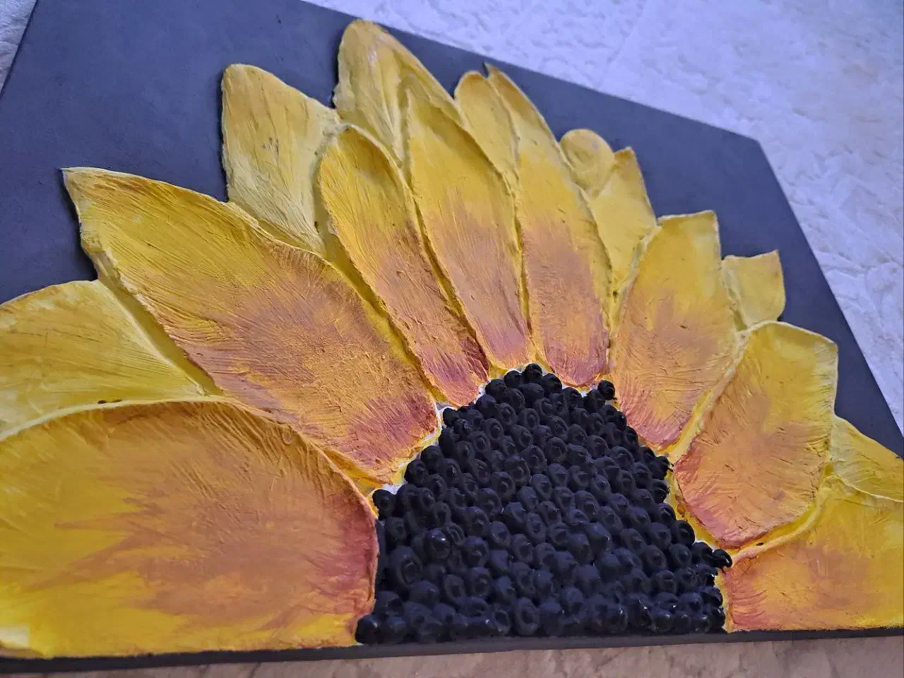 تابلوی رنگ روغن برجسته آفتابگردان|تابلو، نقاشی، عکس|تهران, سازمان برنامه جنوبی|دیوار