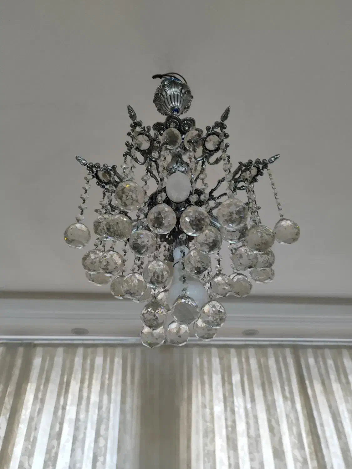 لوستر تمام برنز نقره ای|لوستر و چراغ آویز|تبریز, |دیوار