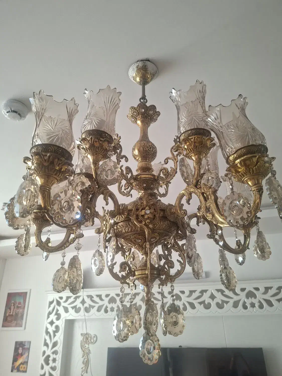 لوستر ۱۰شعله تمام برنج|لوستر و چراغ آویز|مشهد, حسین‌آباد|دیوار