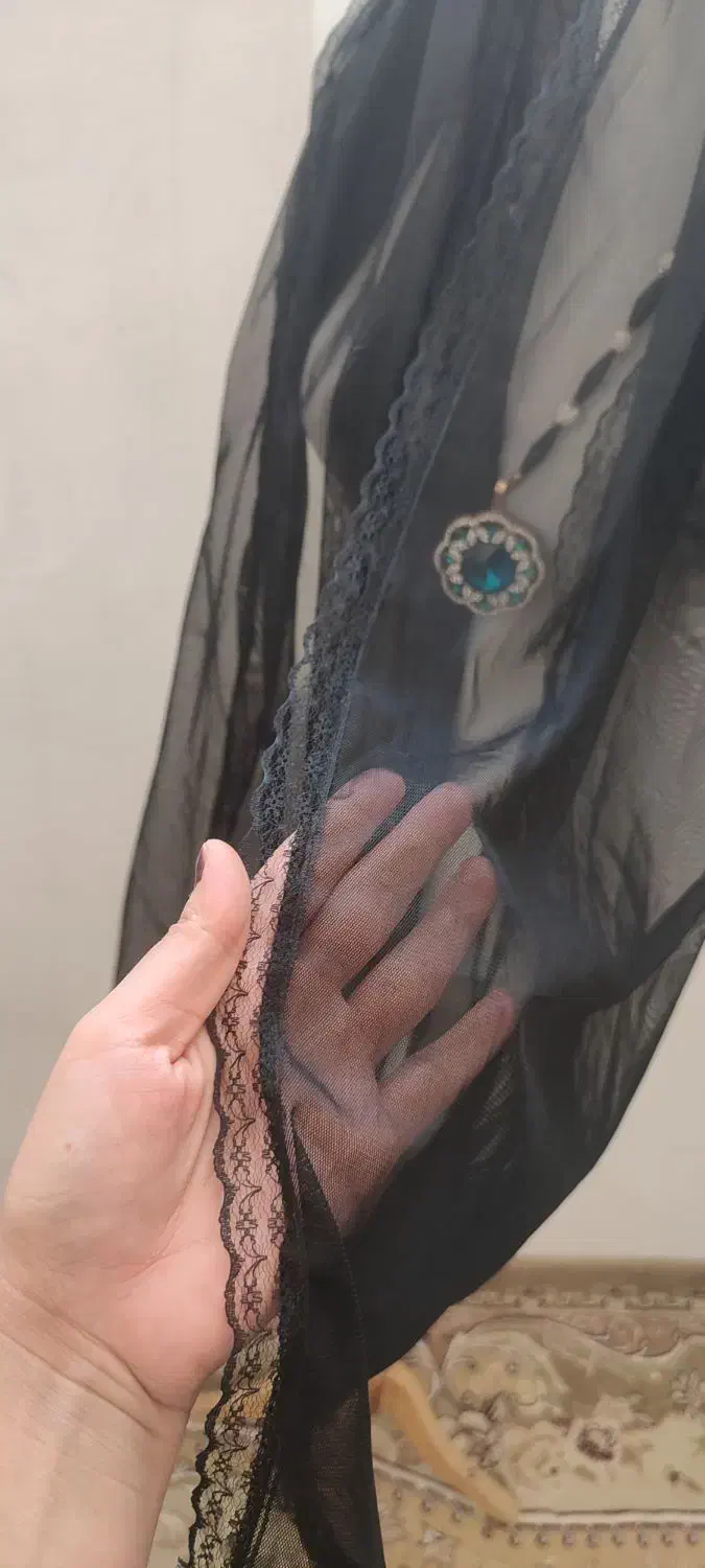 روسری توری حاشیه دانتل|لباس|کامیاران, |دیوار