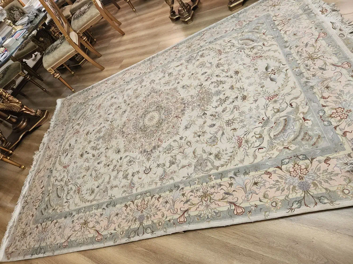 یک فرش دست بافت تبریز چله ابریشم ، خطیبی ، 6متری|فرش|تهران, پرواز|دیوار