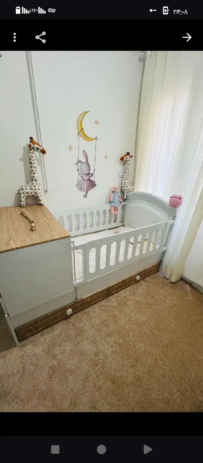 تخت نوزادی دومنظوره|تخت و صندلی بچه|سیاهکل, |دیوار