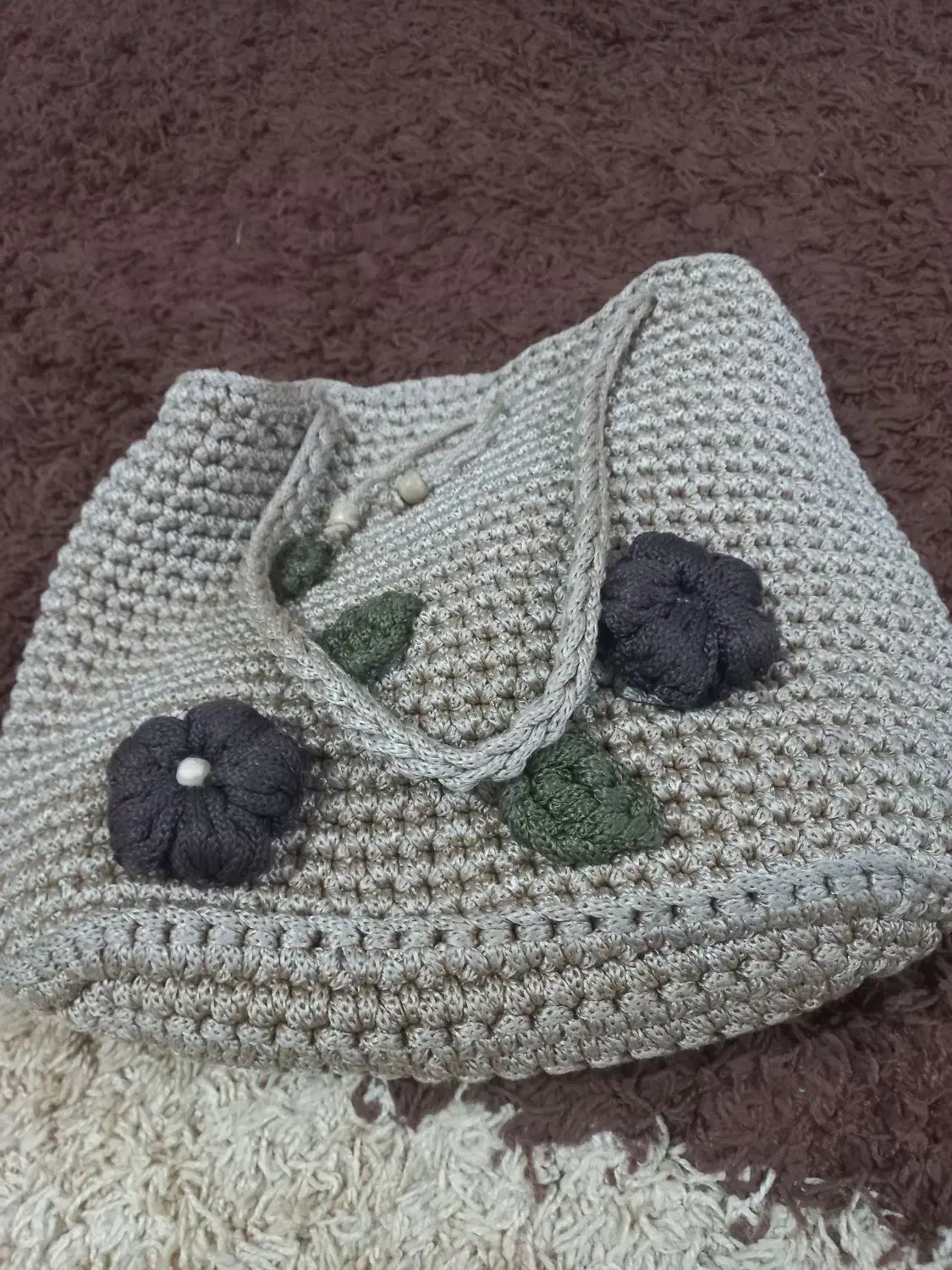 کیف دست بافت با نخ دمسه داخل استر|کیف، کفش، کمربند|رشت, جماران|دیوار