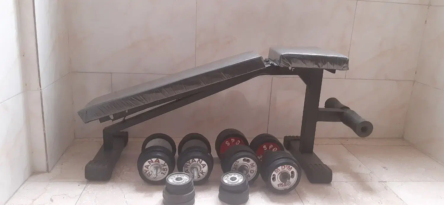 میز بدنسازی و دمبل|تجهیزات ورزشی|اسلامشهر, مظفریه|دیوار