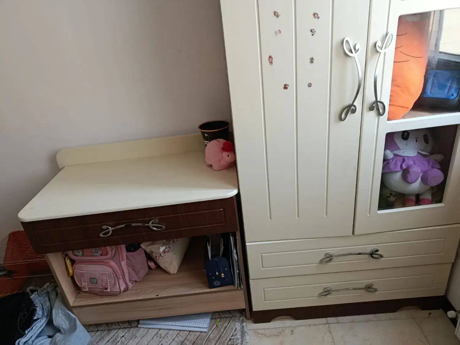 تخت کمد میز تحریر نوجوان|تخت و سرویس خواب|ملارد, |دیوار