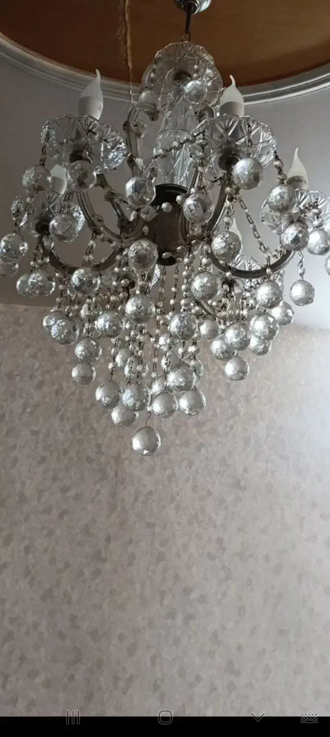 لوستر شیشه ای کریستالی|لوستر و چراغ آویز|اردبیل, |دیوار