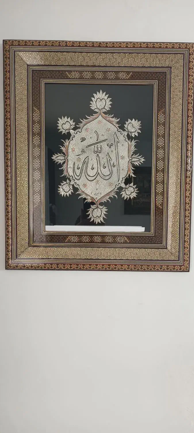 تابلو خاتم کاری و مس کوبی آینه ای|کلکسیون اشیاء عتیقه|قزوین, |دیوار