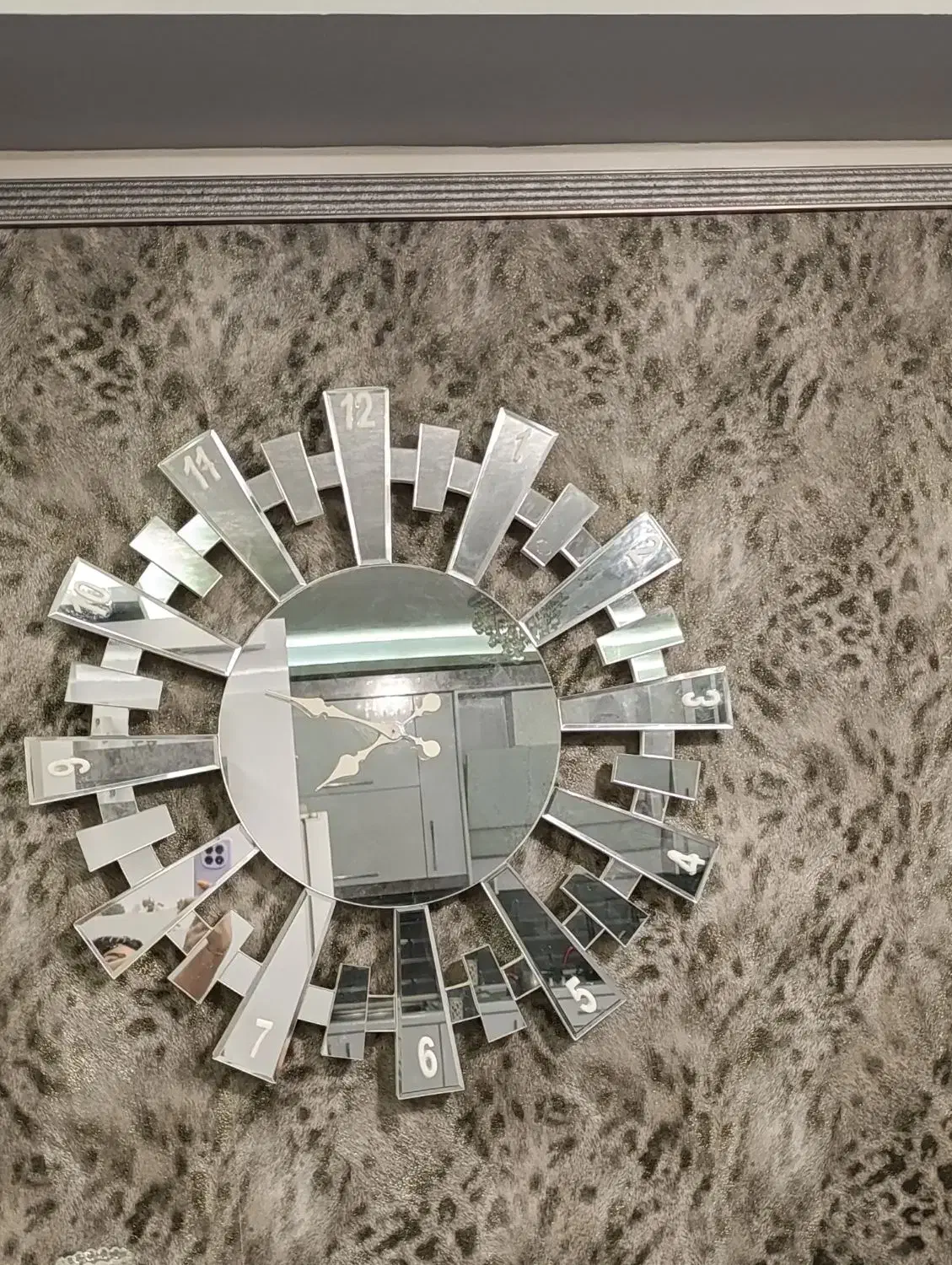 ساعت دیواری آیینه ای طرح خورشیدی|ساعت دیواری و تزئینی|مشهد, نیروی هوایی|دیوار