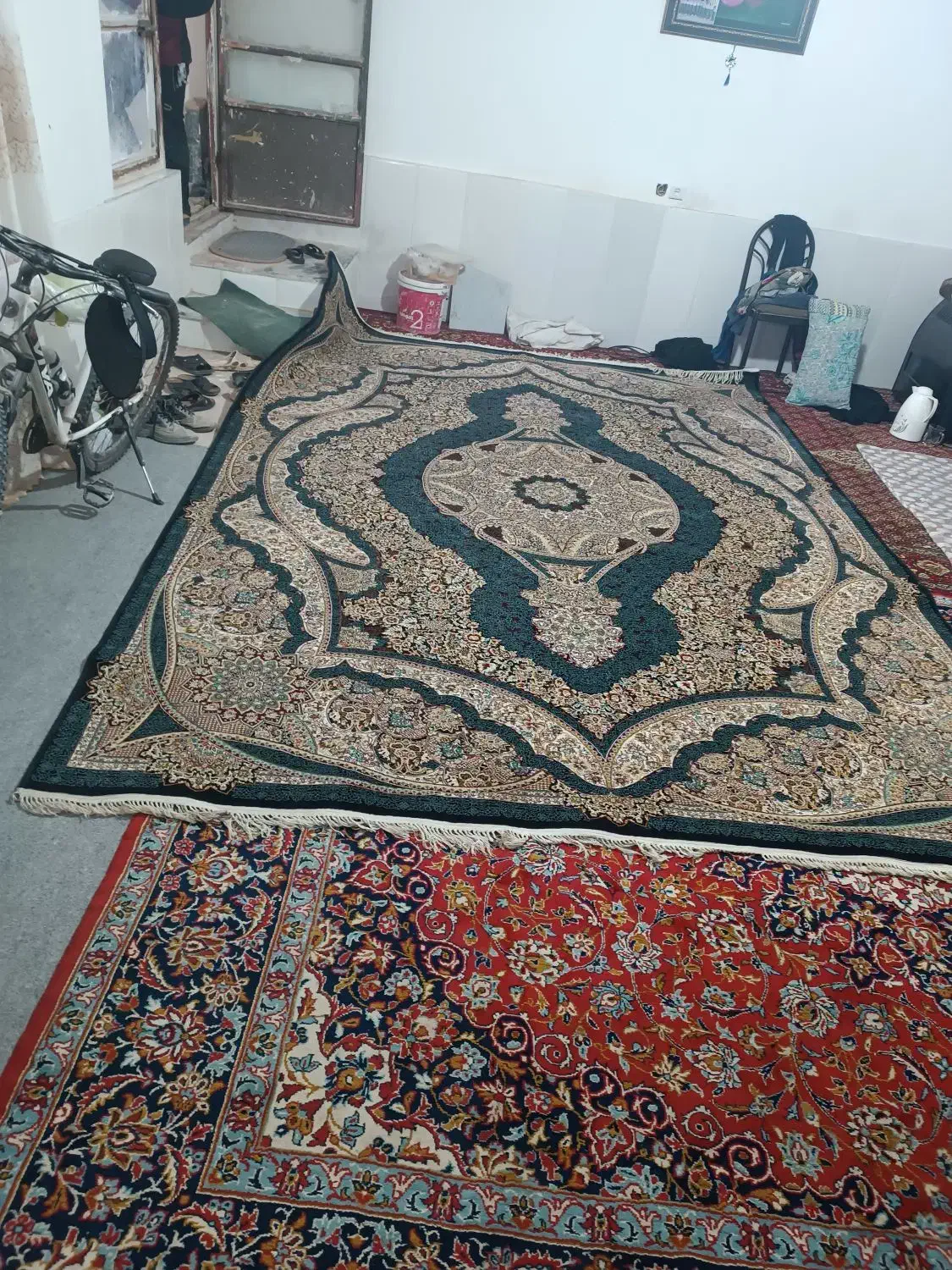 1دانه فرش 12متری سورمه ای|فرش|مشهد, شهید شهریاری|دیوار