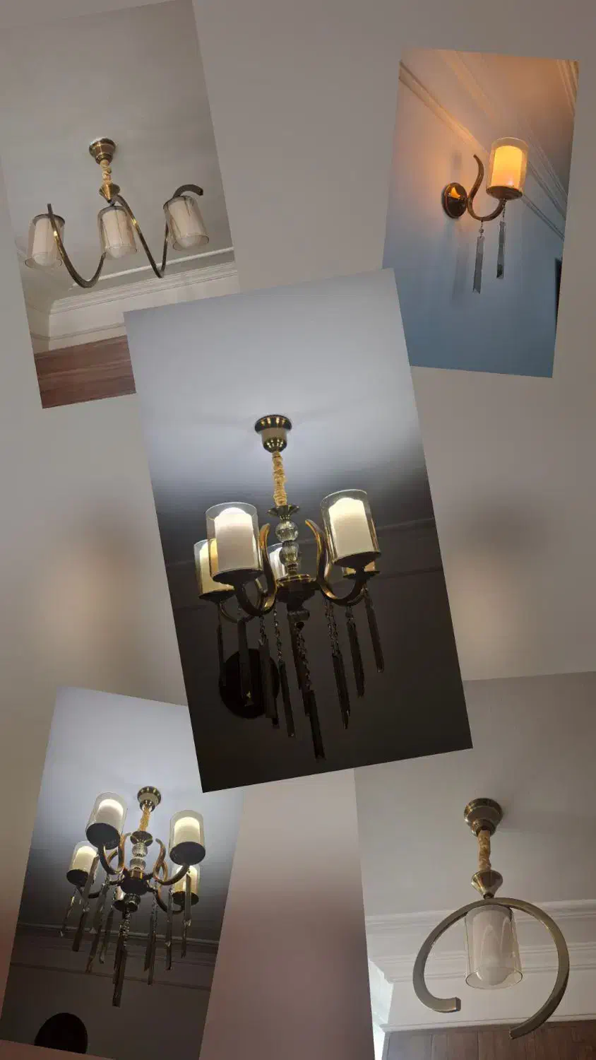 ست کامل لوستر ۵ تیکه|لوستر و چراغ آویز|کیش, |دیوار