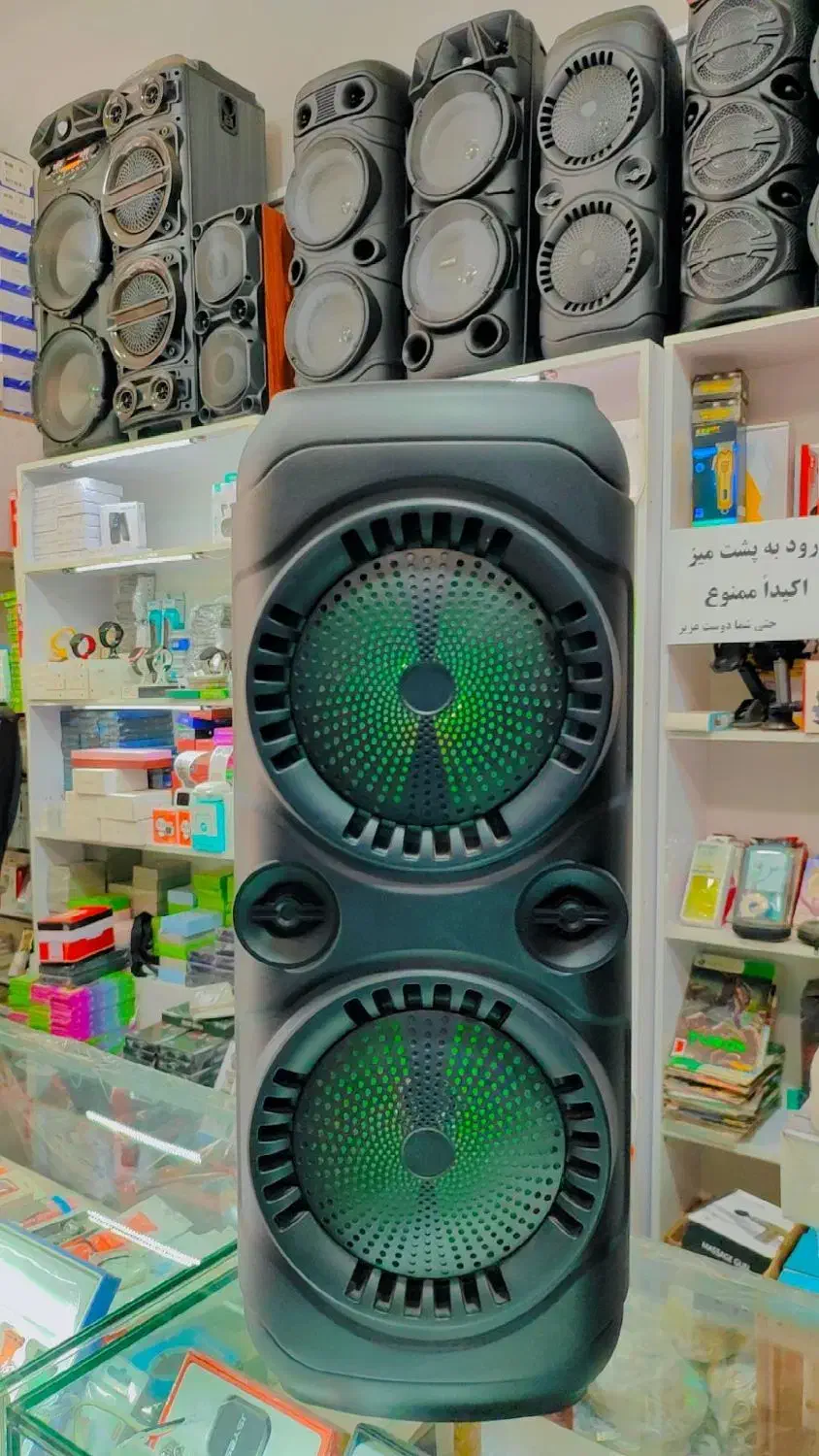 اسپیکر باند ۶۰ سانتی میکروفون بیسیم و کنترل|پخش‌کننده همراه|الوند, |دیوار