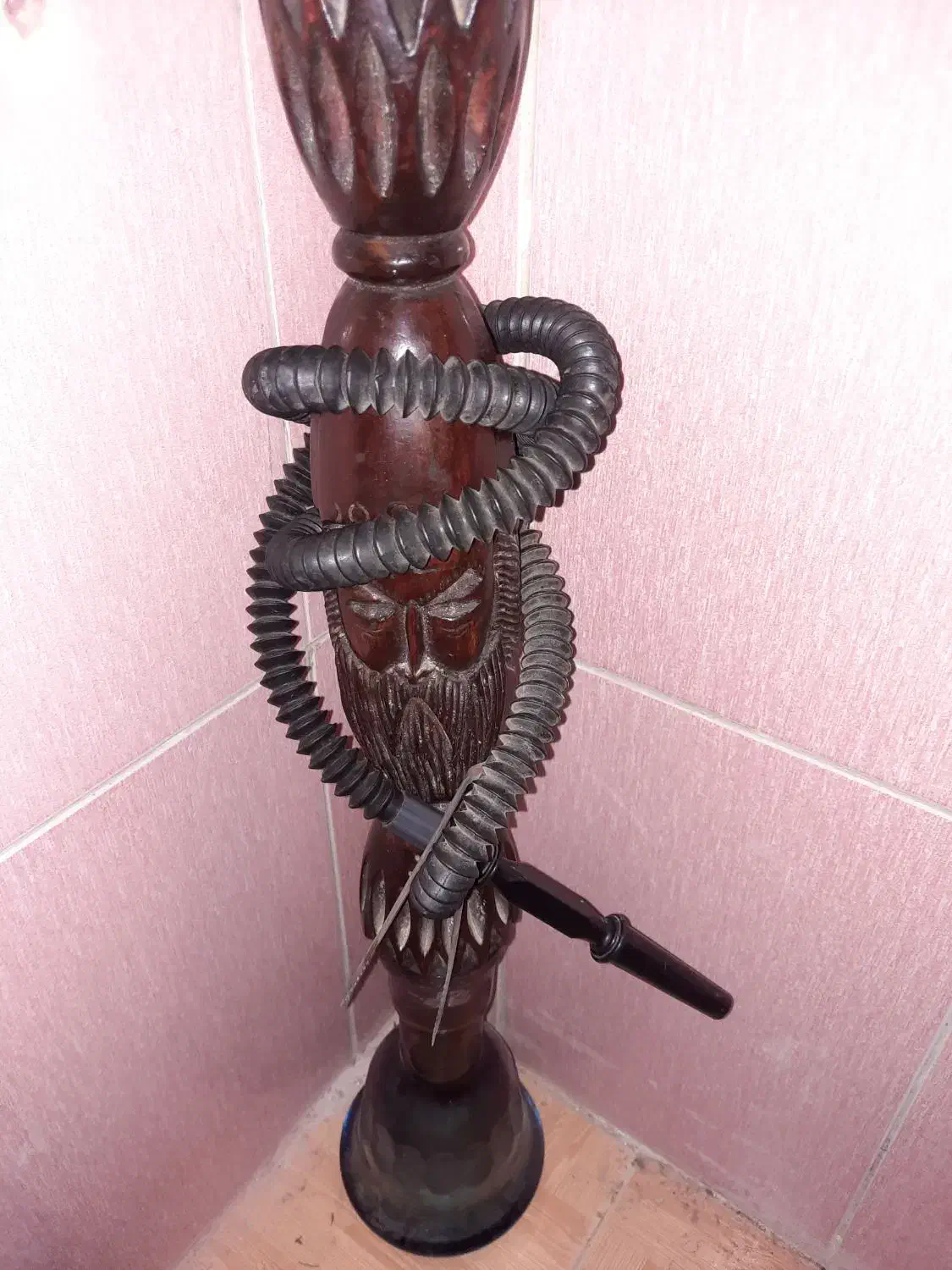 قلیون رخ دار قدیمی|صنایع دستی و سایر لوازم تزئینی|گنبد کاووس, |دیوار