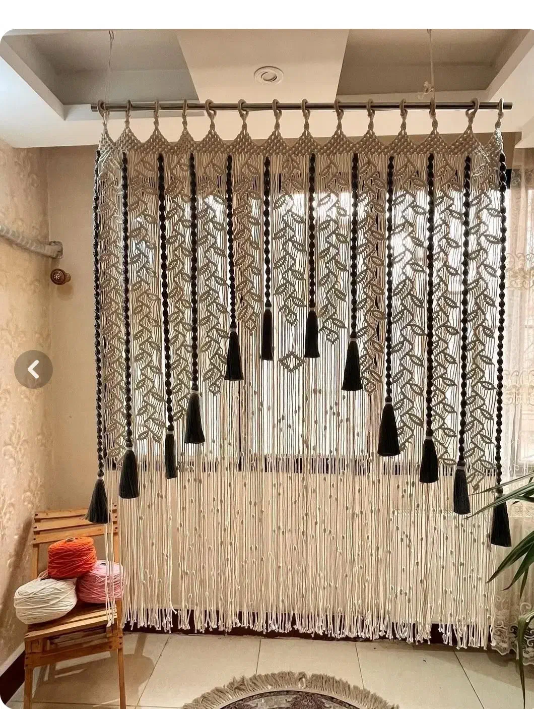 پرده مکرومه|پرده، رانر، رومیزی|جم, |دیوار