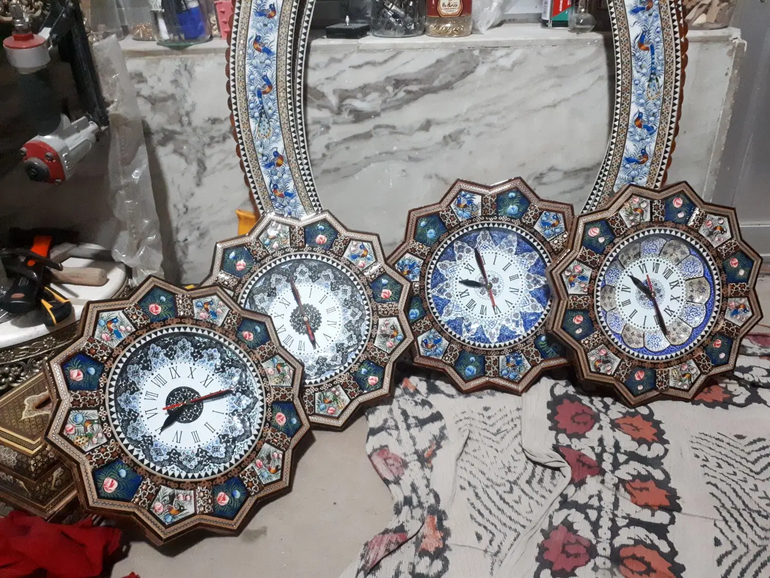 ساعت خاتم کاری کار دست صنایع دستی جادستمالی|صنایع دستی و سایر لوازم تزئینی|تهران, ونک|دیوار