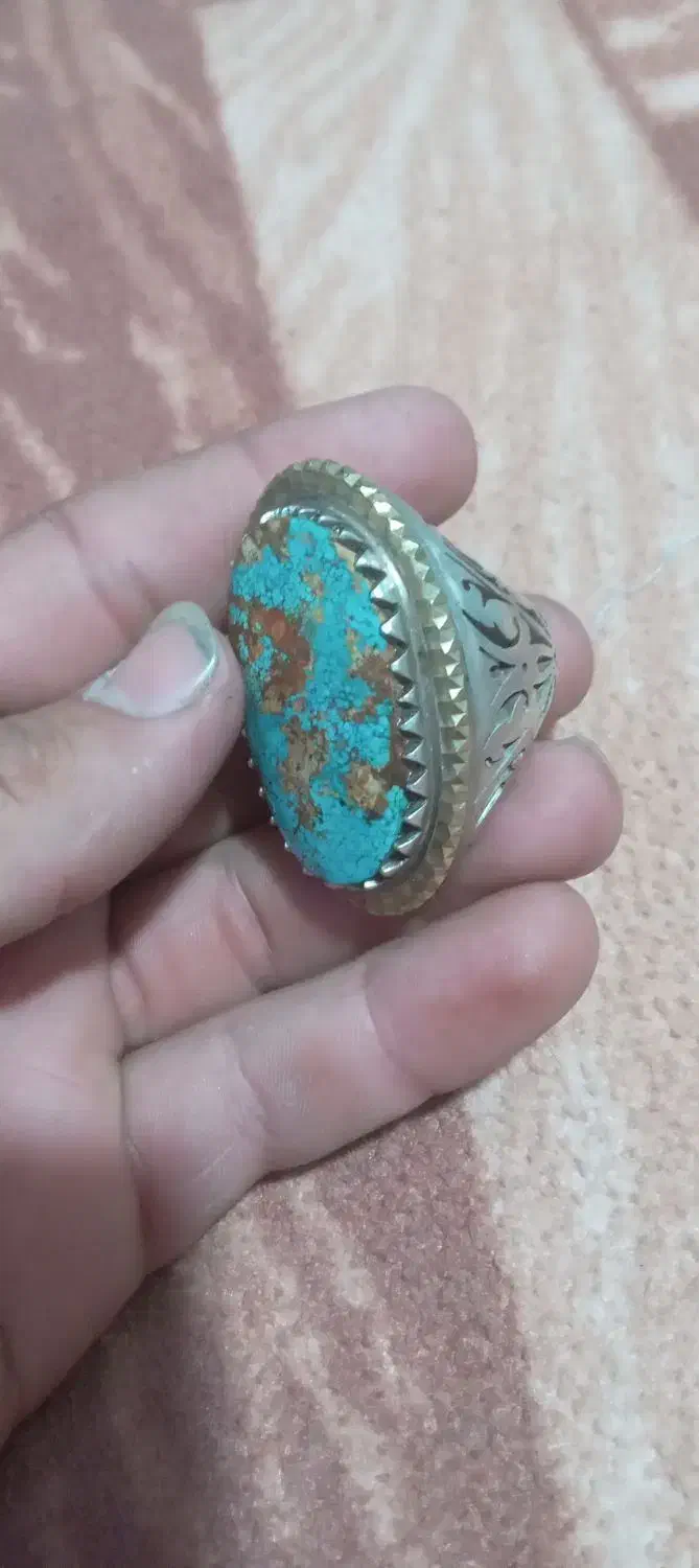 انگشتر فیروزه قواره درشت سایز ۶۹ ۷۰|جواهرات|شاهدشهر, |دیوار