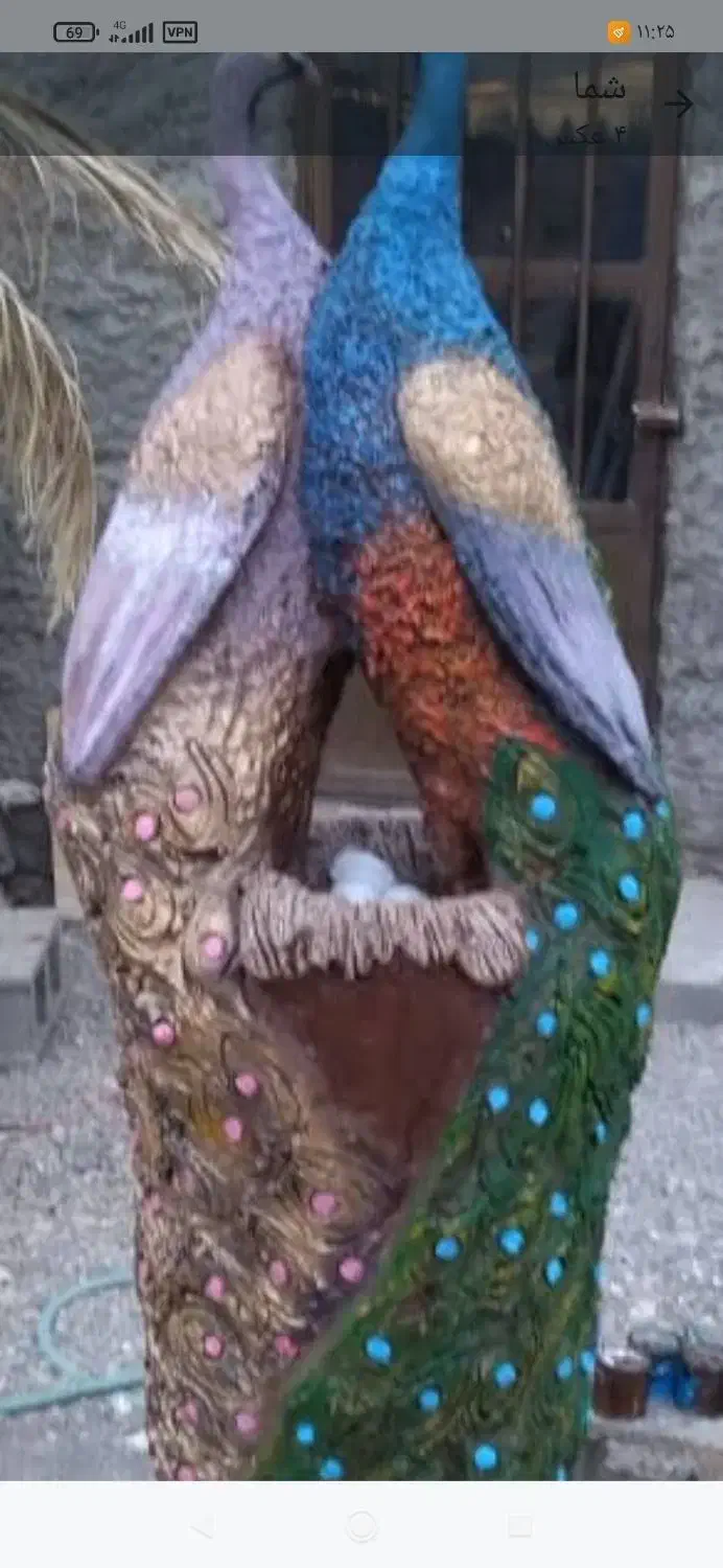 مجسمه طاووس|مجسمه، تندیس، ماکت|کرمان, |دیوار