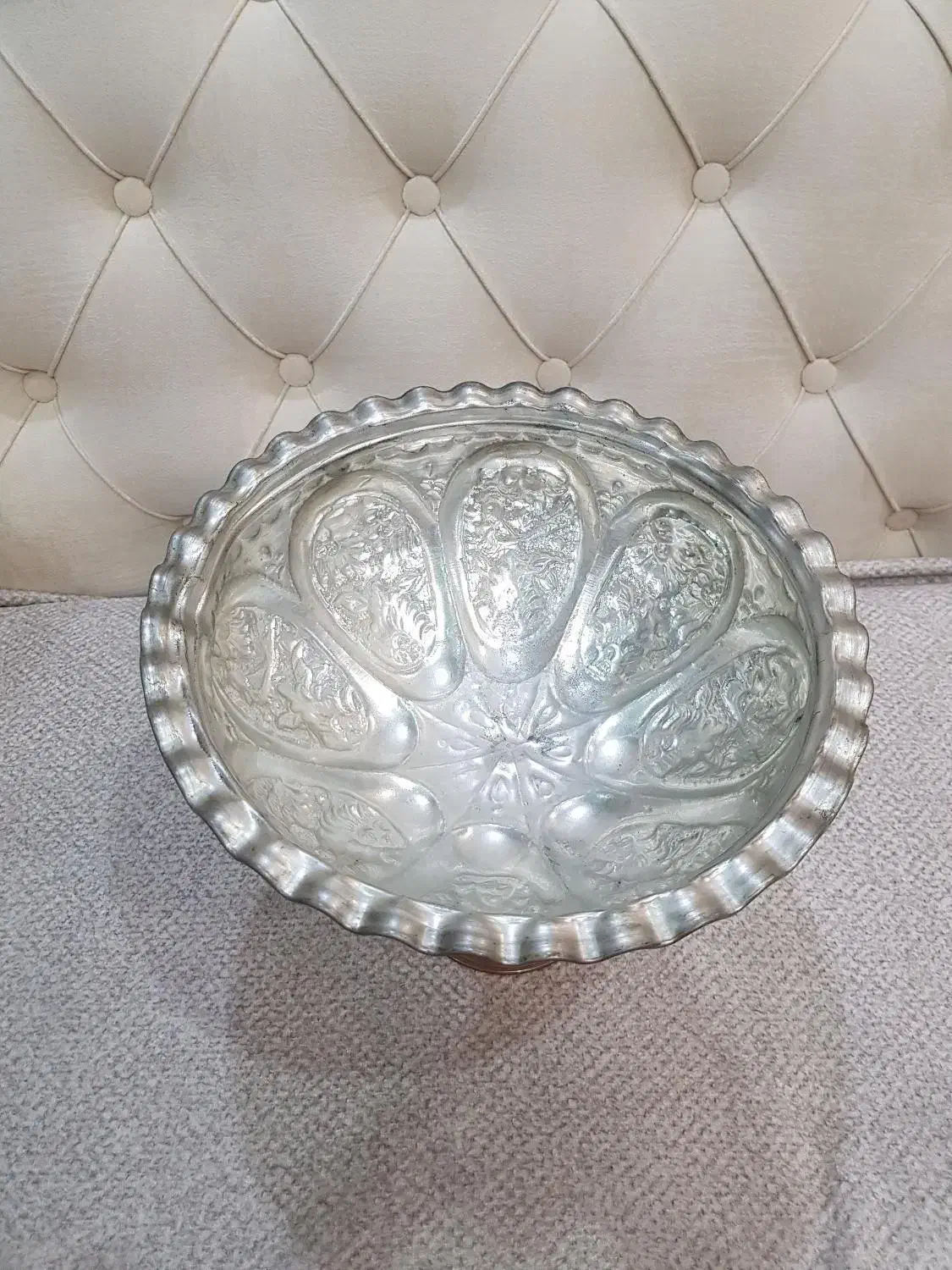 میوه خوری مس قطر ۲۹ سانت، میوه خوری مسی پایه دار|کلکسیون اشیاء عتیقه|تهران, پونک|دیوار