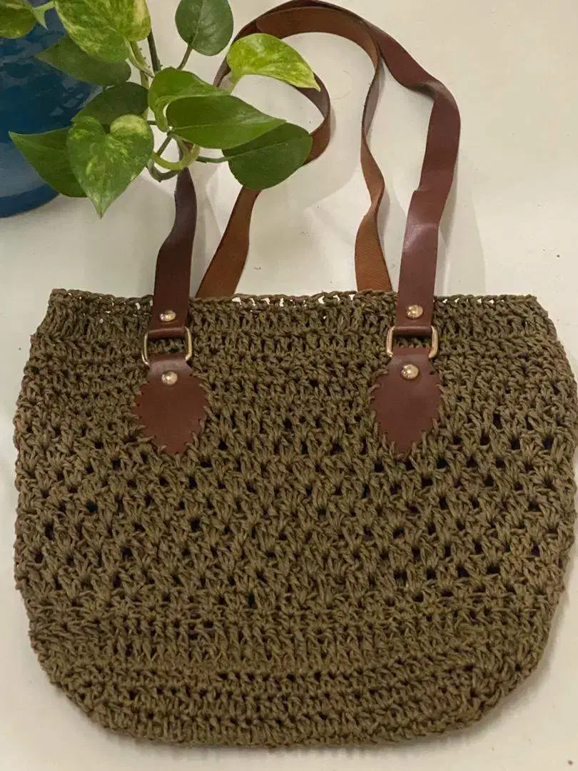 کیف رافیا (سبز)|کیف، کفش، کمربند|رشت, گلباغ نماز|دیوار