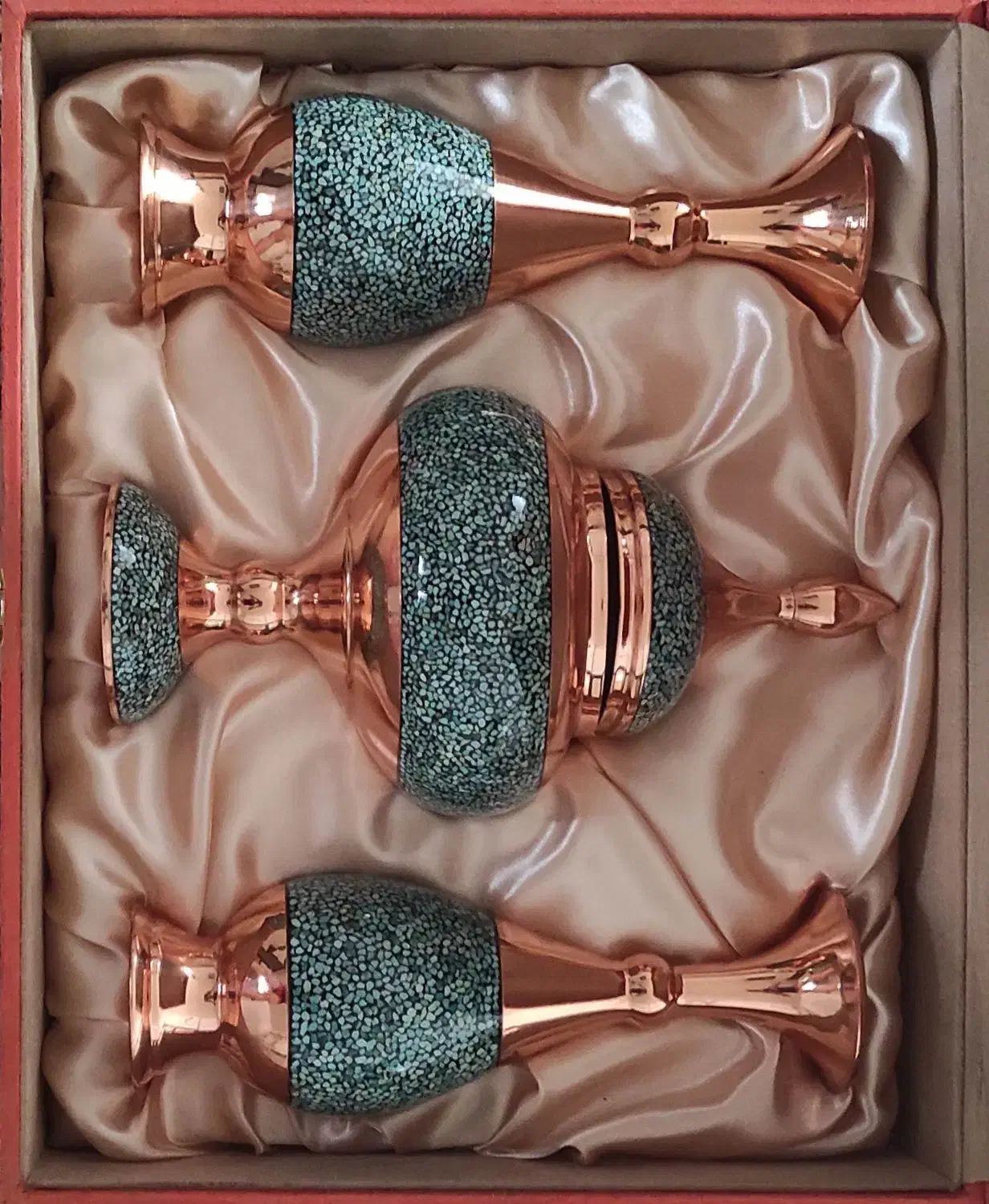 پک ظروف مسی فیروزه کوبی شده برند آقاجانی|صنایع دستی و سایر لوازم تزئینی|گنبد کاووس, |دیوار