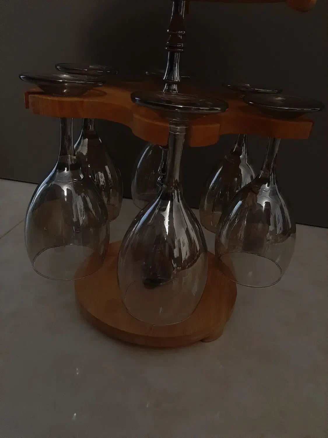 کلمن بار شیشه ای با پایه گردان چوبی|ظروف سرو و پذیرایی|تنکابن, |دیوار