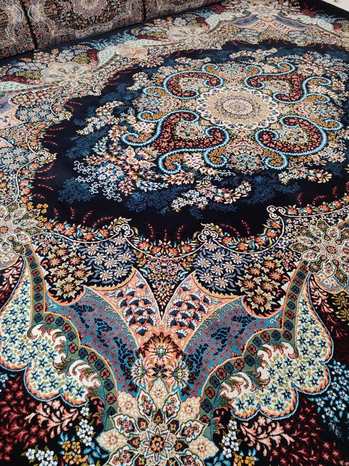 2 عدد فرش 12 متری سرمه ای 700شانه|فرش|کبودرآهنگ, |دیوار