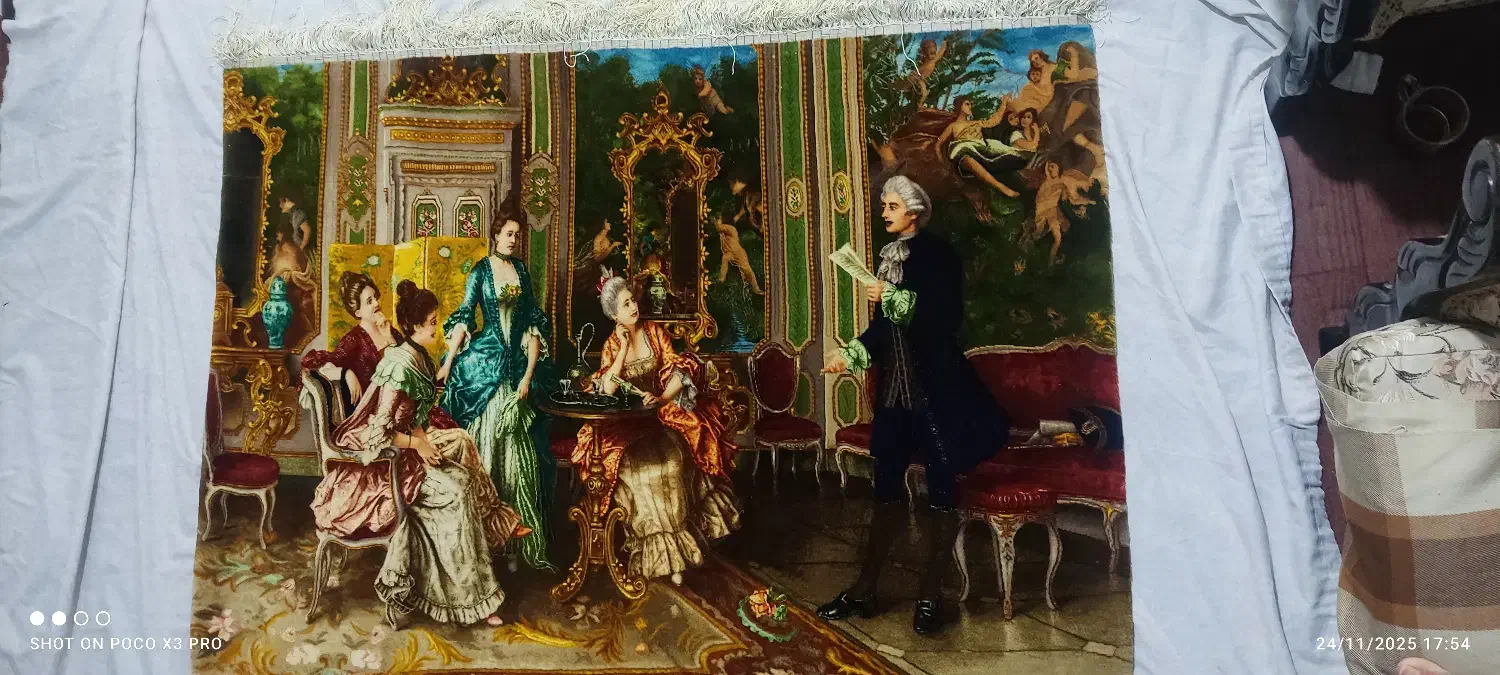 این تابلو فرش شاعر جوان نقشه مینیاتوری|تابلو فرش|ورامین, ورامین|دیوار