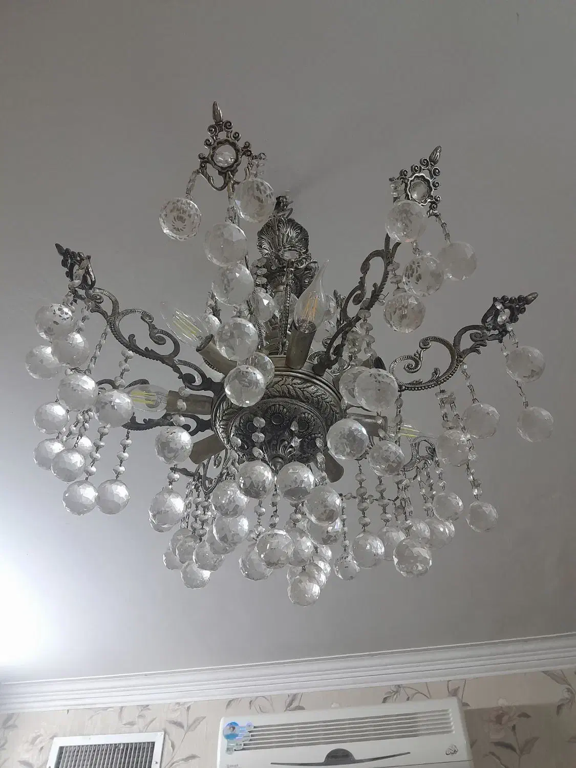 لوستر ۸شاخه برنز|لوستر و چراغ آویز|ری, علایین|دیوار