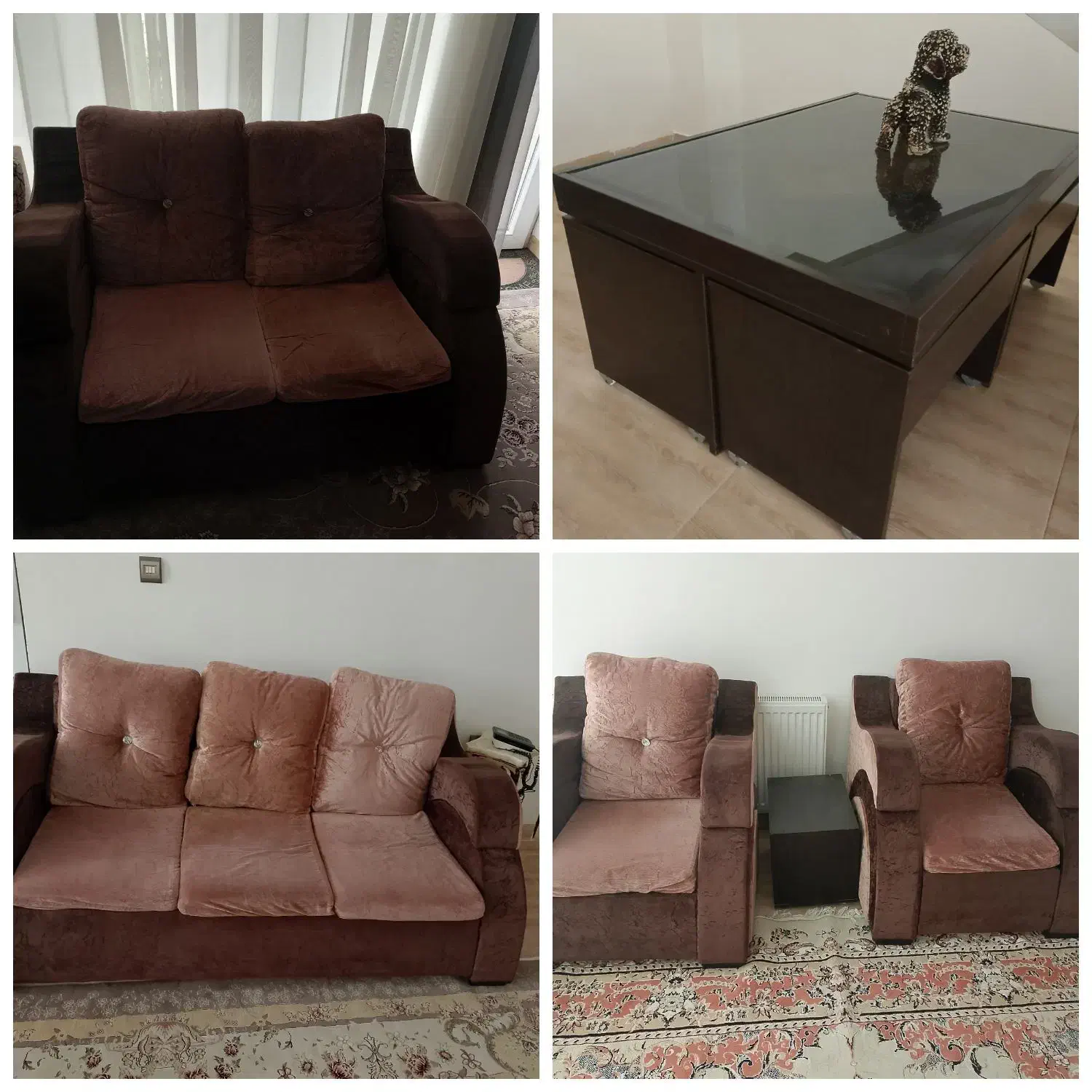 مبل ۷نفره همراه میز و جلو مبلی|مبلمان خانگی و میز عسلی|قروه, |دیوار