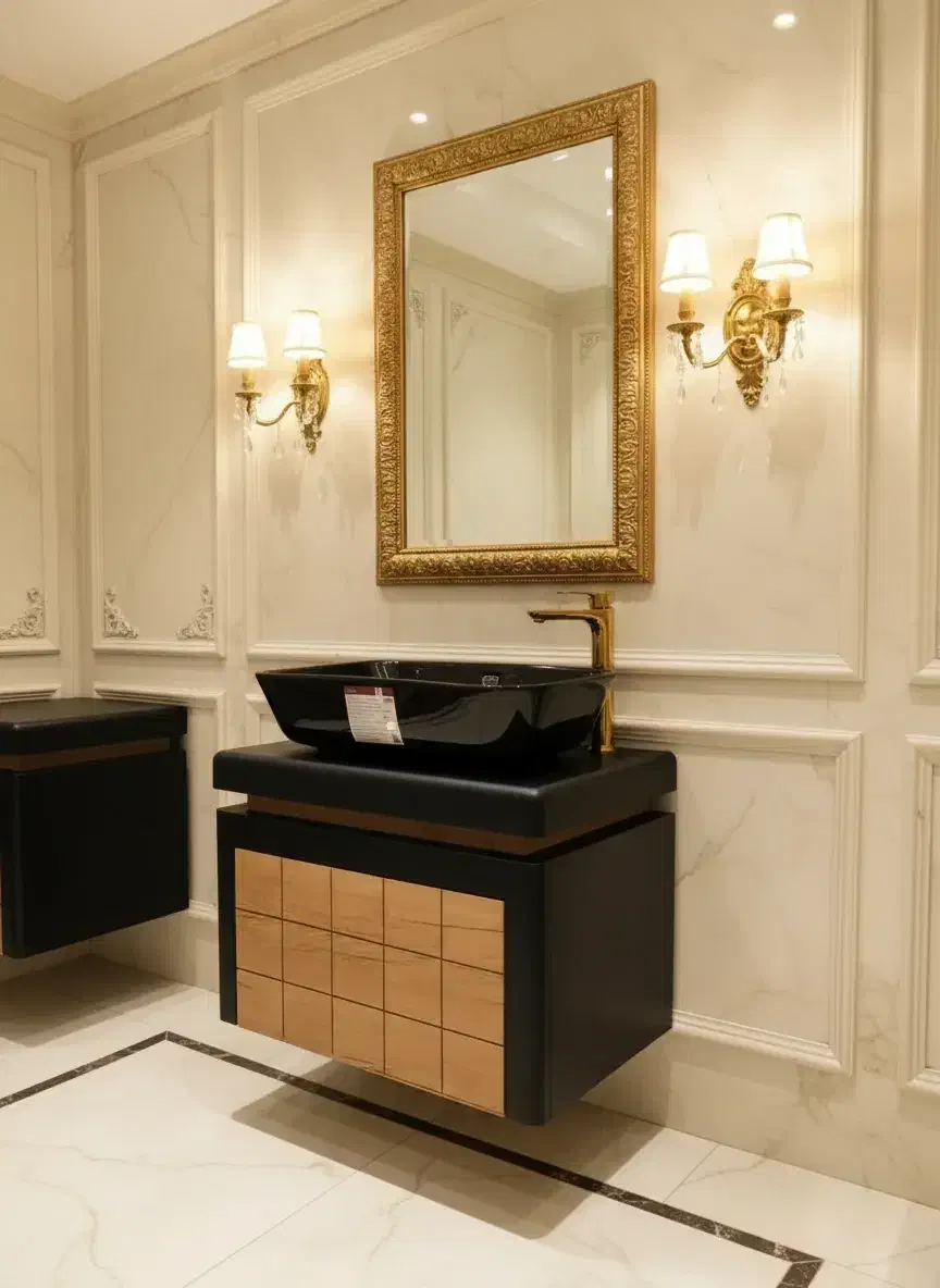 روشویی کابینتی استون مشکی راش|لوازم سرویس بهداشتی|کرمان, |دیوار