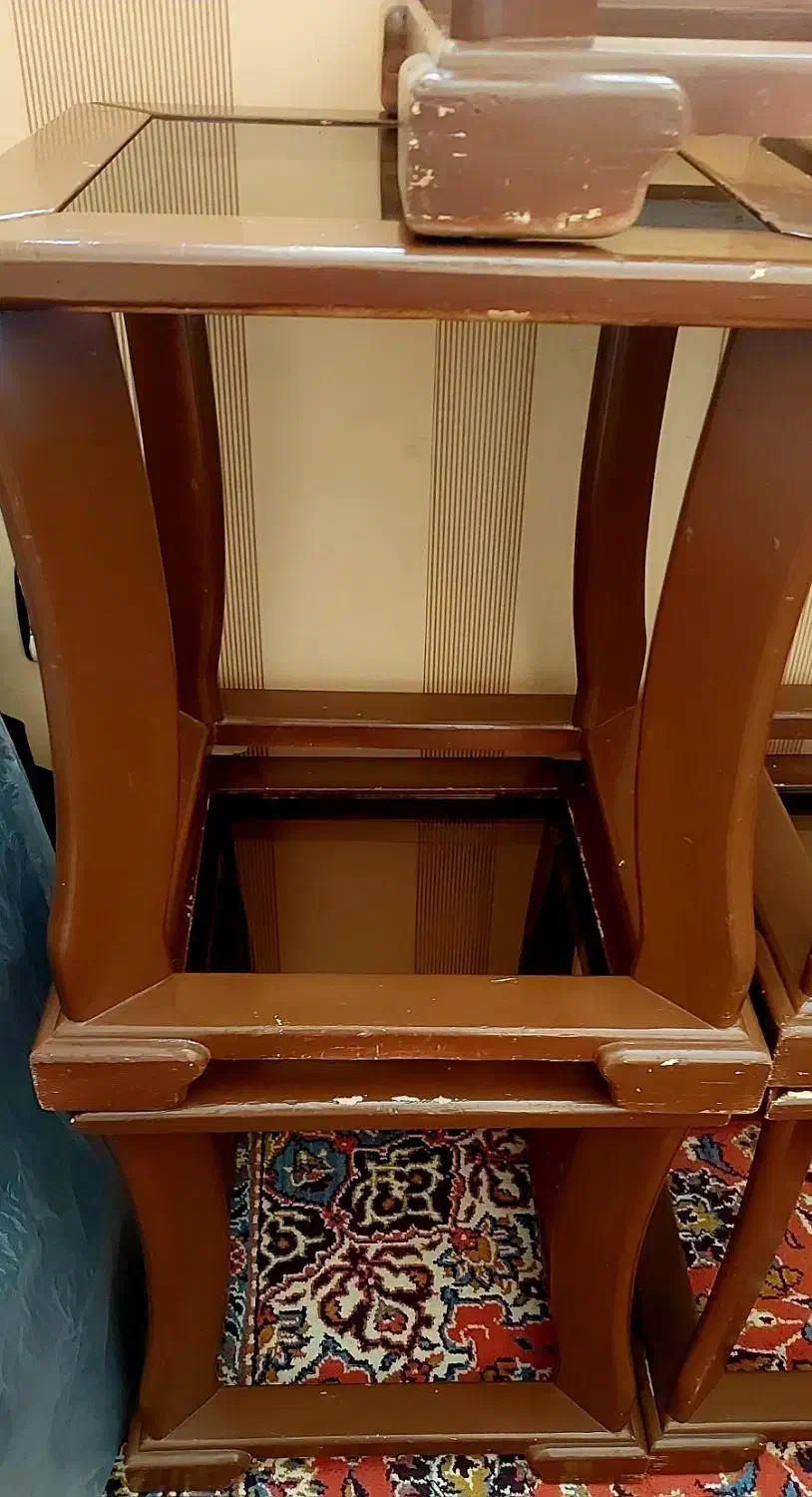 ۷ گل میز + میز وسط چوب روس رنگ قهوه ای خورده|مبلمان خانگی و میز عسلی|شیراز, شهرک استقلال|دیوار