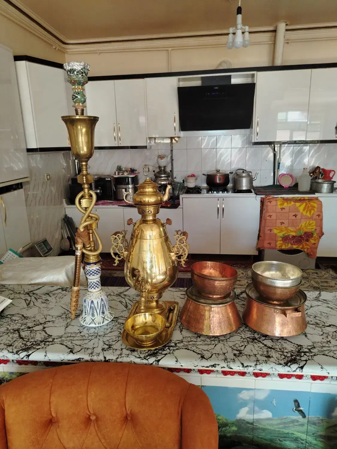 سماور قلیان کاسه|کلکسیون اشیاء عتیقه|اهر, |دیوار