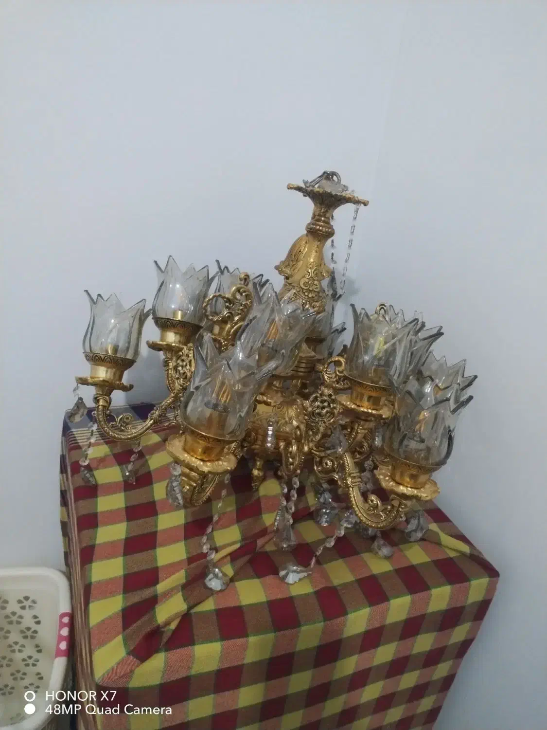 لوستر برنجی 12شعله|لوستر و چراغ آویز|مشهد, پروین اعتصامی|دیوار