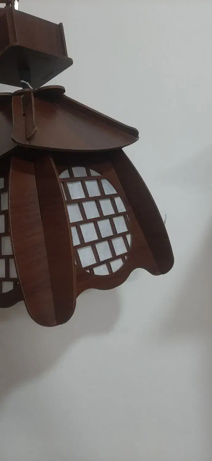 لوستر چوبی اتاق و سقفی راهرو|لوستر و چراغ آویز|گلبهار, شهر جدید گلبهار|دیوار