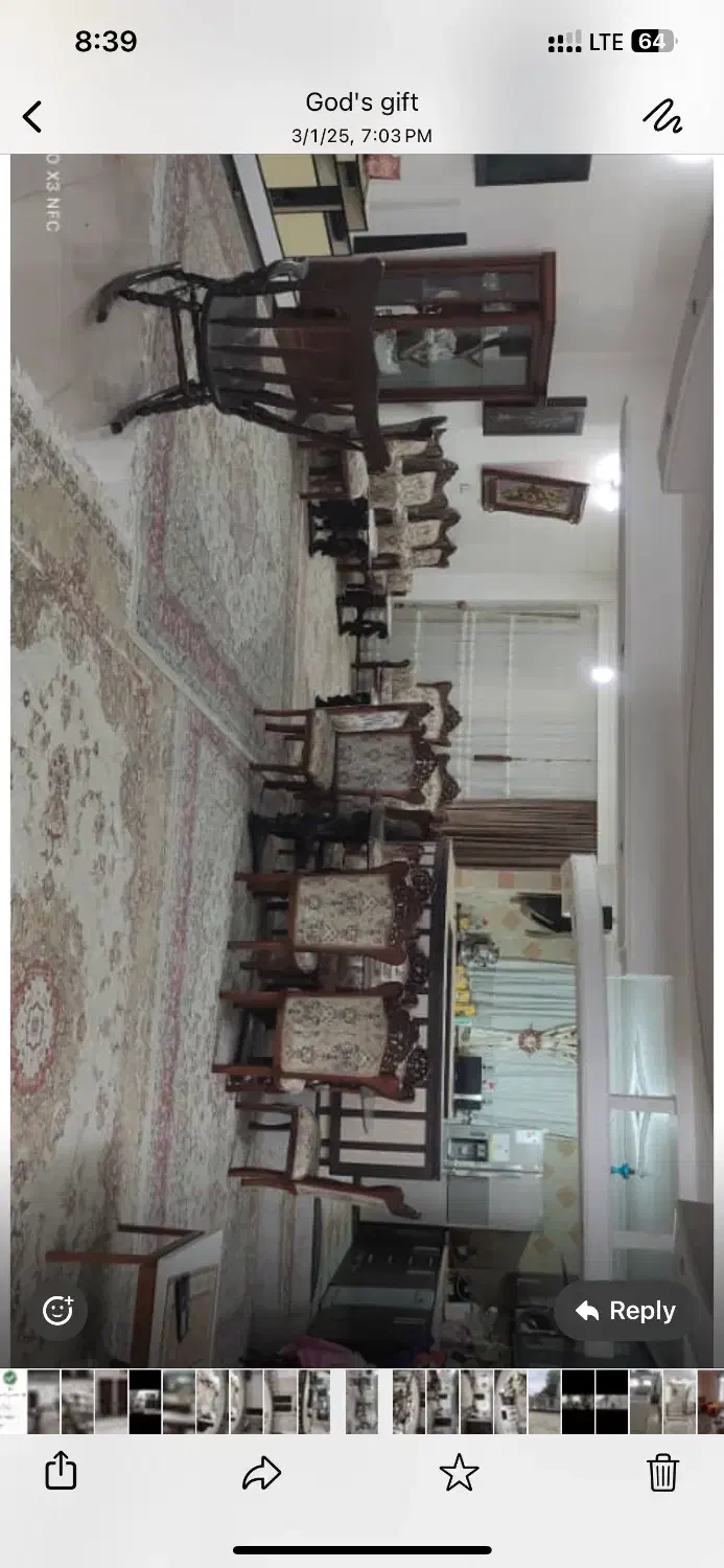 مبل سلطنتی و میز غذاخوری هشت نفر|مبلمان خانگی و میز عسلی|جوادآباد, |دیوار