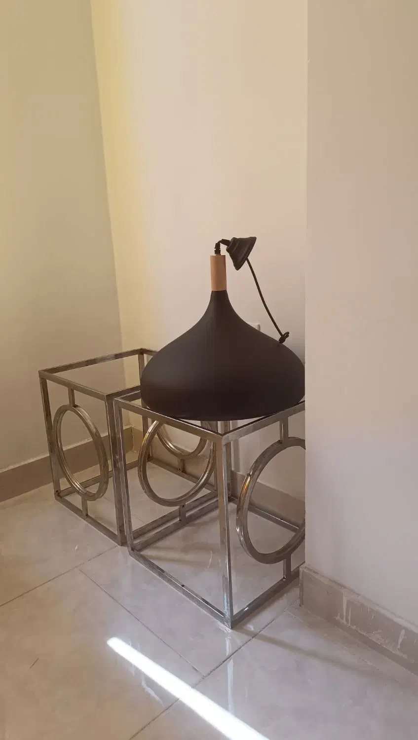 لوستر مدرن تک شاخه رنگ مشکی کوره ای|لوستر و چراغ آویز|اندیشه, اندیشه فاز ۱|دیوار