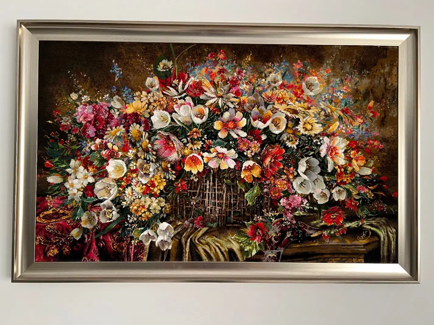 تابلو فرش دستبافت ابریشم نو|تابلو فرش|سرخه حصار, |دیوار