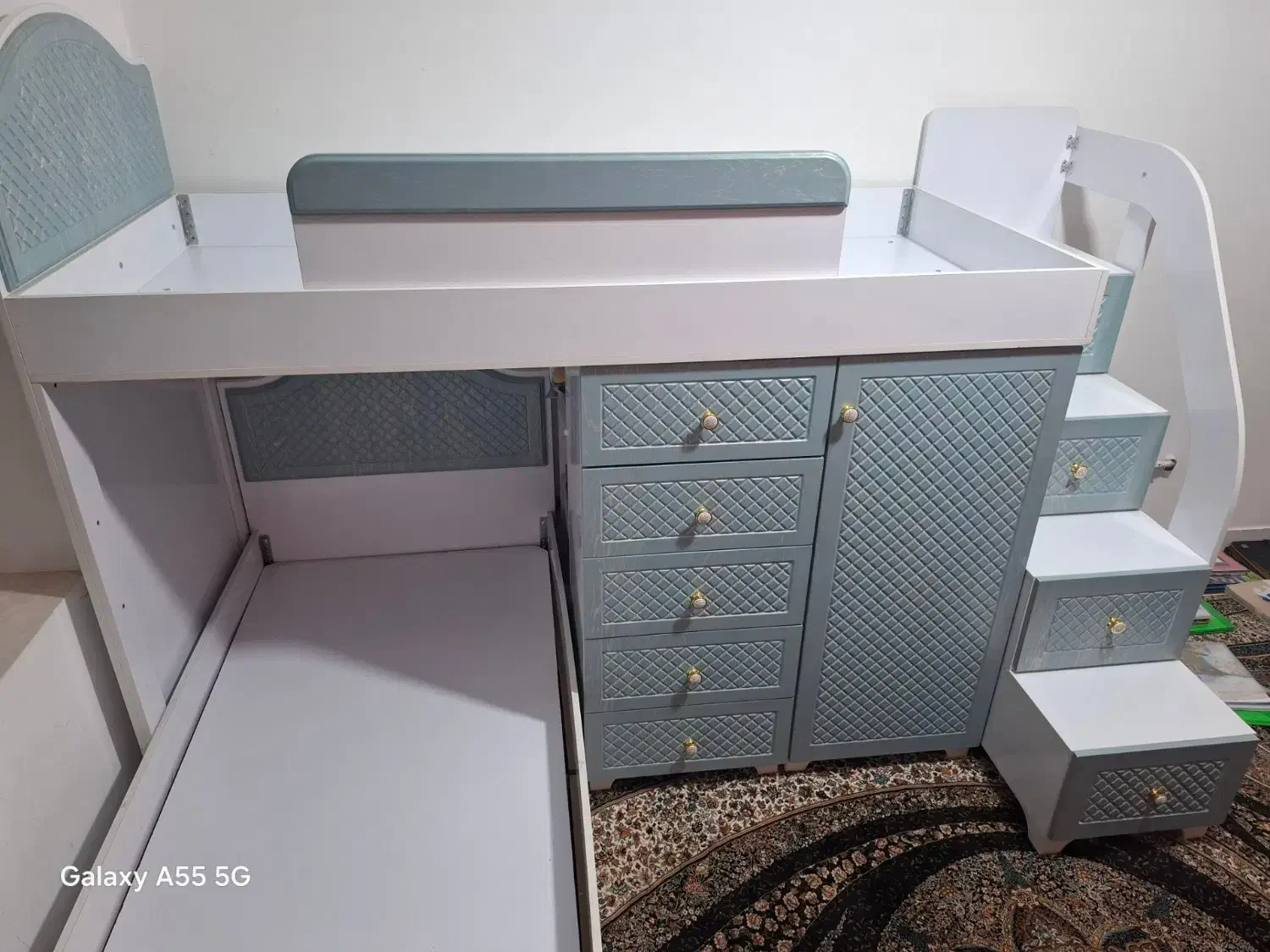 تخت دوطبقه نونو بدون خط و خش  با کمدو 9 تا کشو|تخت و سرویس خواب|تربت جام, مطهری|دیوار