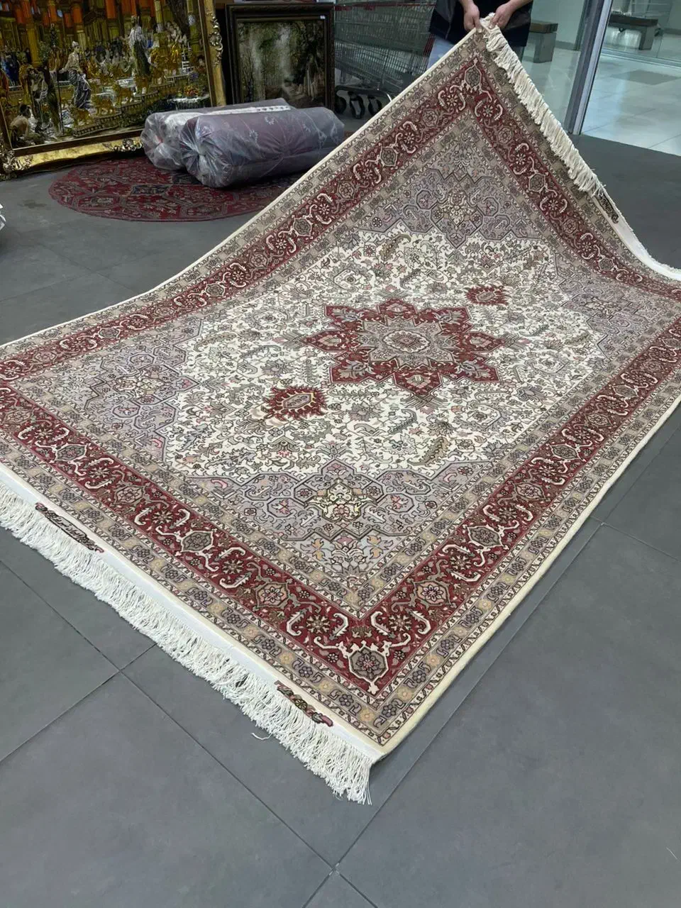 فرش دستباف (بساک) تک ۶ متری هریس تبریز ۵۰ رج|فرش|مشکیندشت, |دیوار