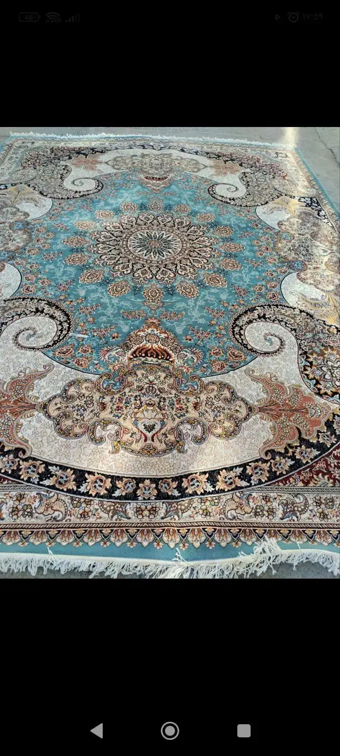 دوعدد فرش فیروزه ای|فرش|بجنورد, |دیوار