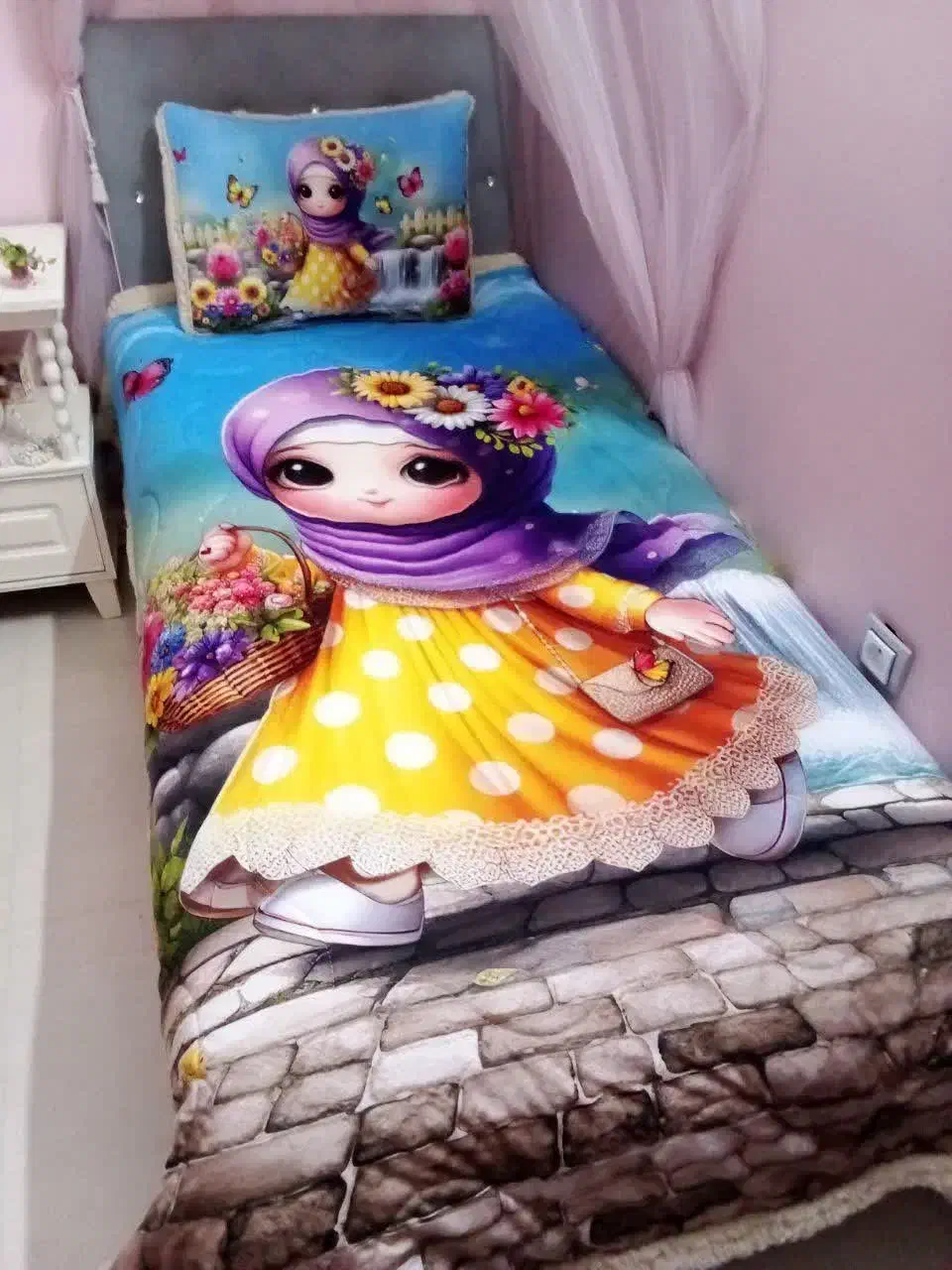 پتو و رو بالشتی دخترانه|رختخواب، بالش، پتو|مشهد, رضاییه|دیوار