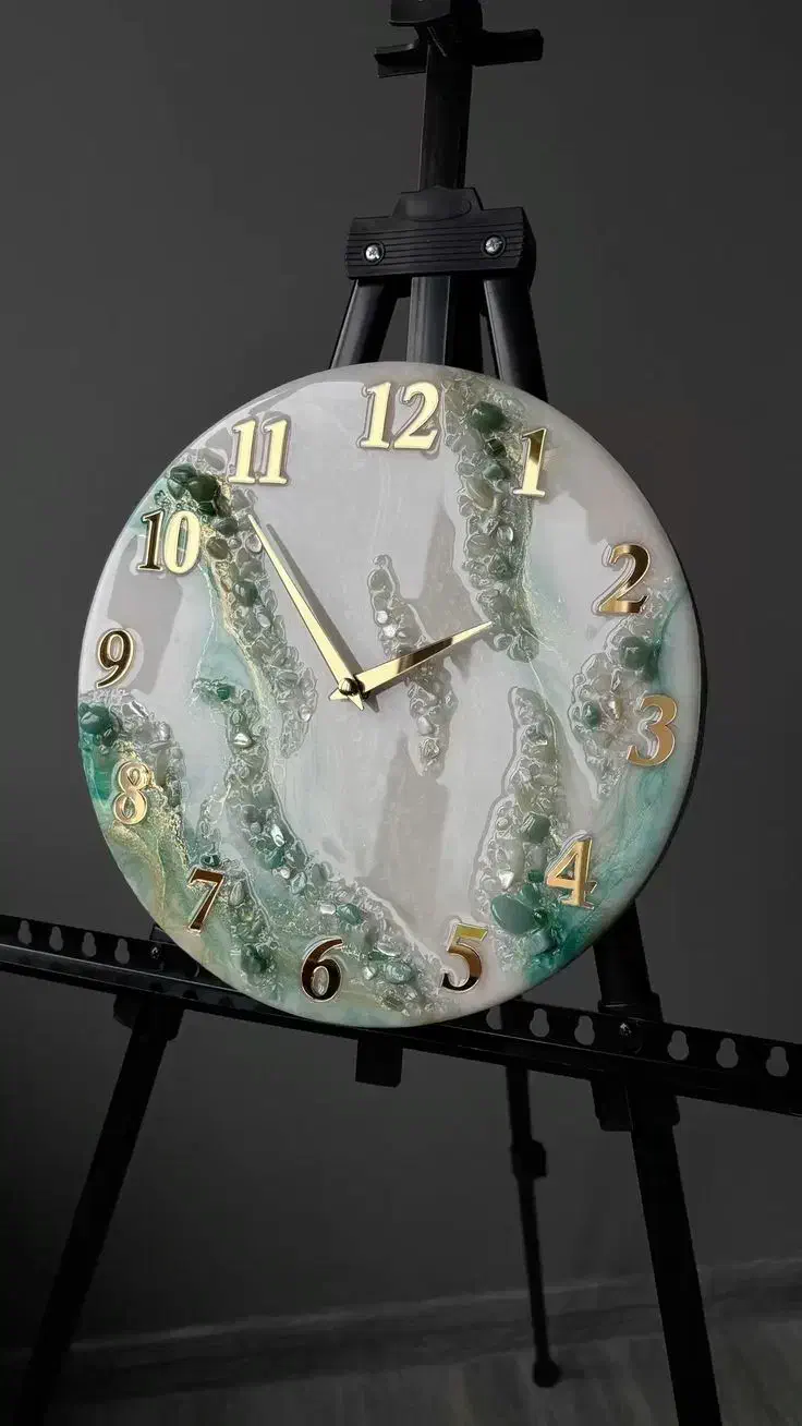 ساعت رزین به همراه ورکشاپ آموزشی|ساعت دیواری و تزئینی|گنبد کاووس, |دیوار