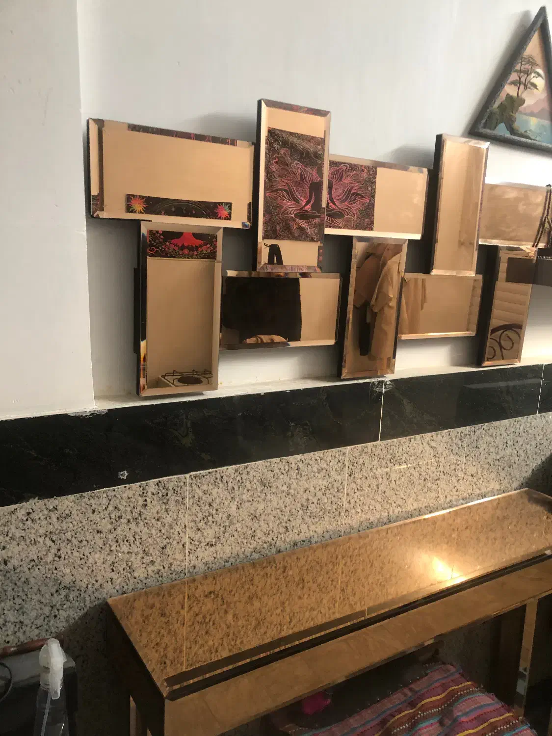 آینه کنسول شیشه ای خاص و زیبا|آینه|ساری, |دیوار